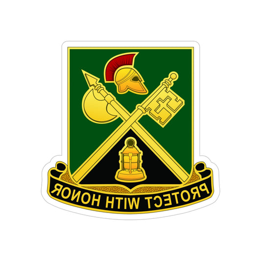 143 Military Police Battalion CAANG (U.S. Army) REVERSE PRINT Transparent STICKER-6 Inch-The Sticker Space