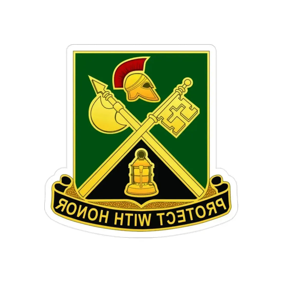 143 Military Police Battalion CAANG (U.S. Army) REVERSE PRINT Transparent Die-Cut STICKER 2 Inch Die-Cut Transparent - The Sticker Space