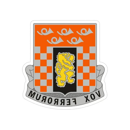 143 Signal Battalion (U.S. Army) REVERSE PRINT Transparent Die-Cut STICKER 4 Inch Die-Cut Transparent - The Sticker Space