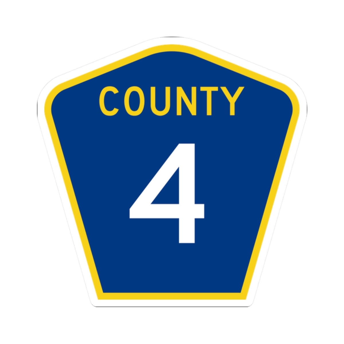 County 4 MN (Minnesota) (Road Sign) STICKER Vinyl Kiss-Cut Decal