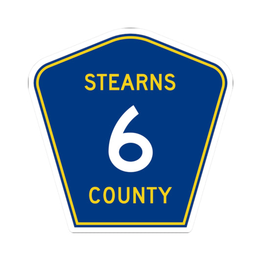 Stearns County Route 6 (Minnesota) (Road Sign) STICKER Vinyl Kiss-Cut Decal