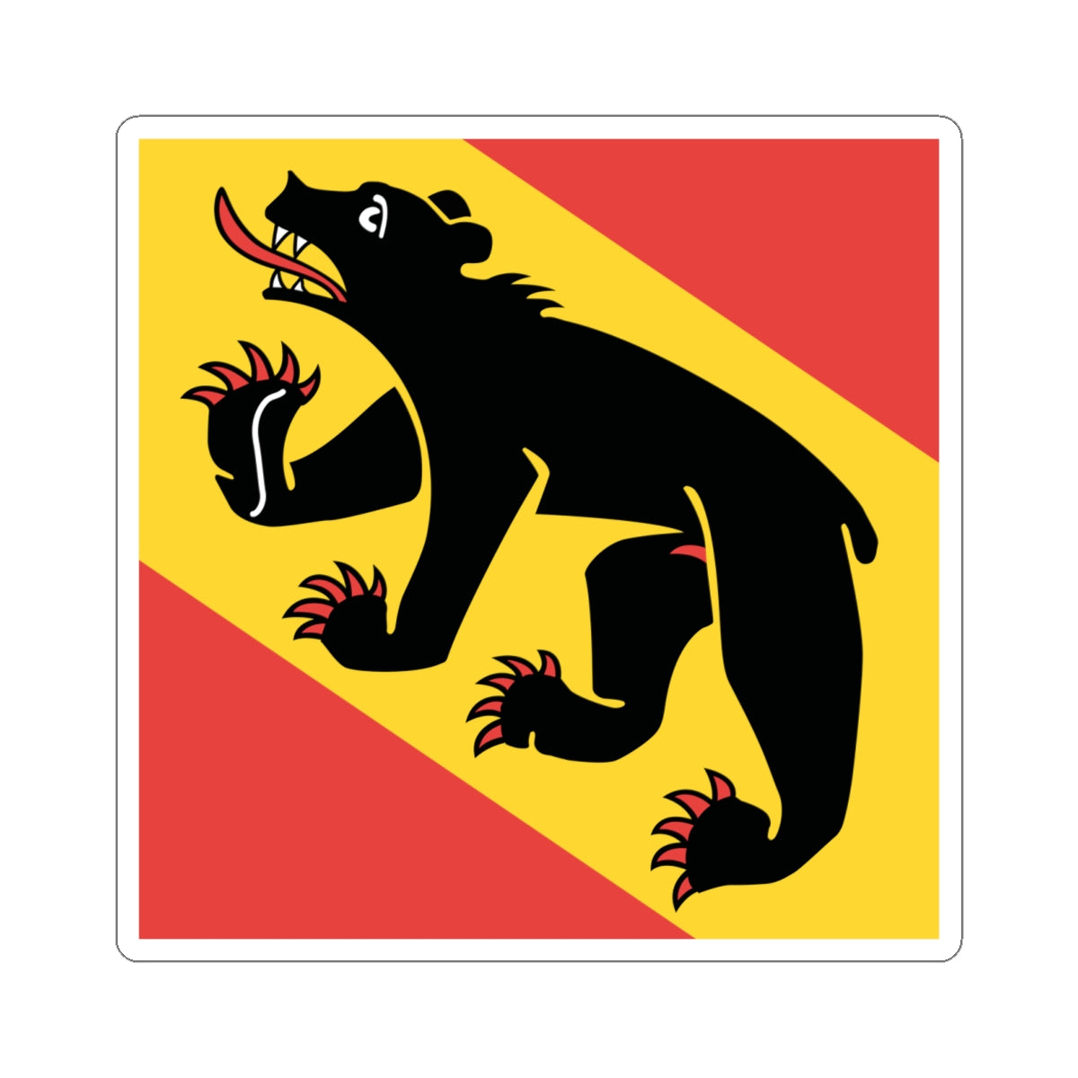 Flag of Canton of Bern (Switzerland) STICKER Vinyl Kiss-Cut Decal