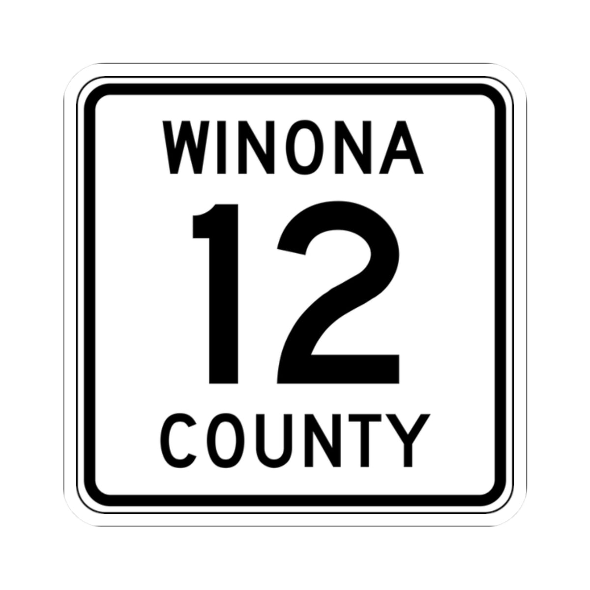 Winona County Route 12 MN (Minnesota) (Road Sign) STICKER Vinyl Kiss-Cut Decal