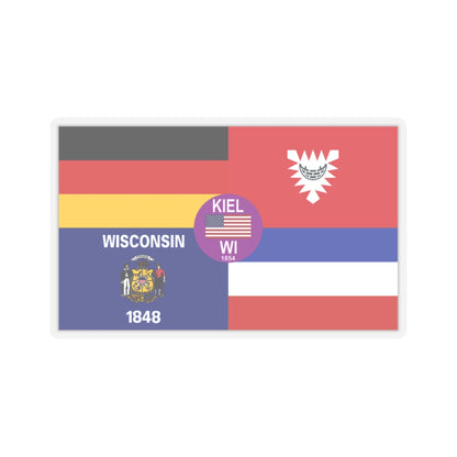 Flag of Kiel, Wisconsin - STICKER Vinyl Kiss-Cut Decal