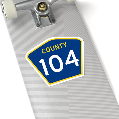 County 104 MN (Minnesota) (Road Sign) STICKER Vinyl Kiss-Cut Decal