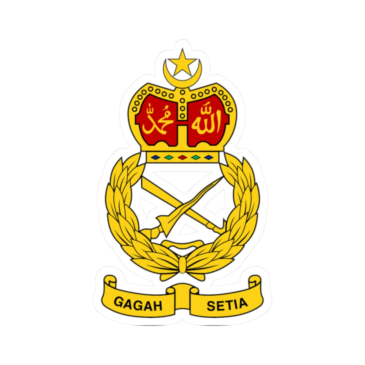 Badge of the Malaysian Army (Malaysia) (Coat of Arms) STICKER Vinyl Kiss-Cut Decal
