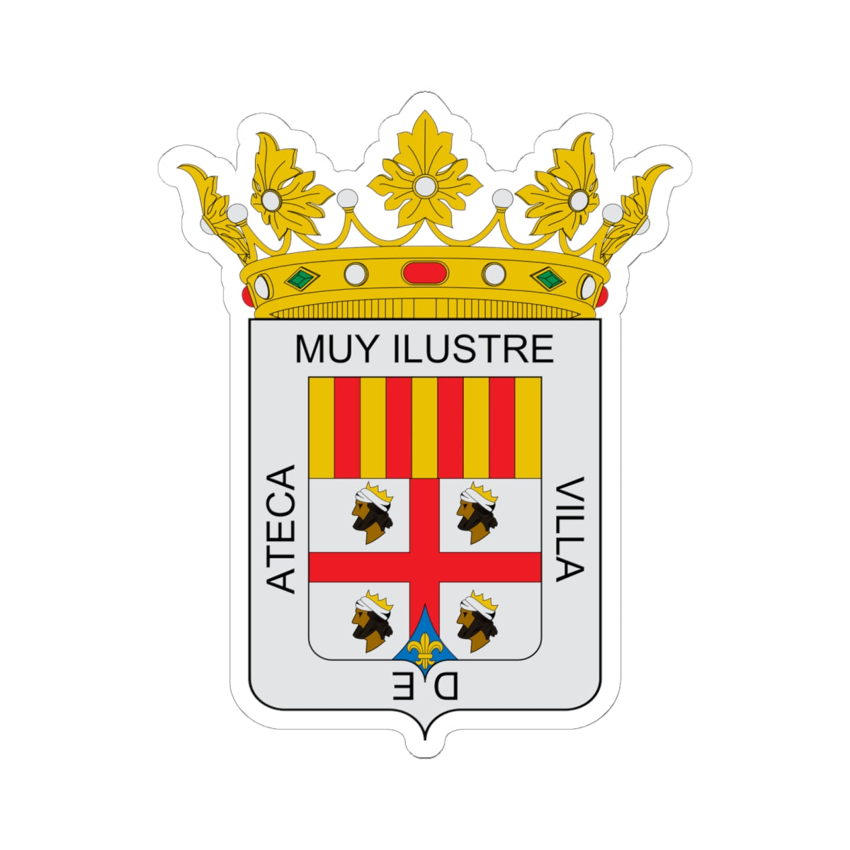 Escudo de Ateca (Spain) (Coat of Arms) STICKER Vinyl Kiss-Cut Decal
