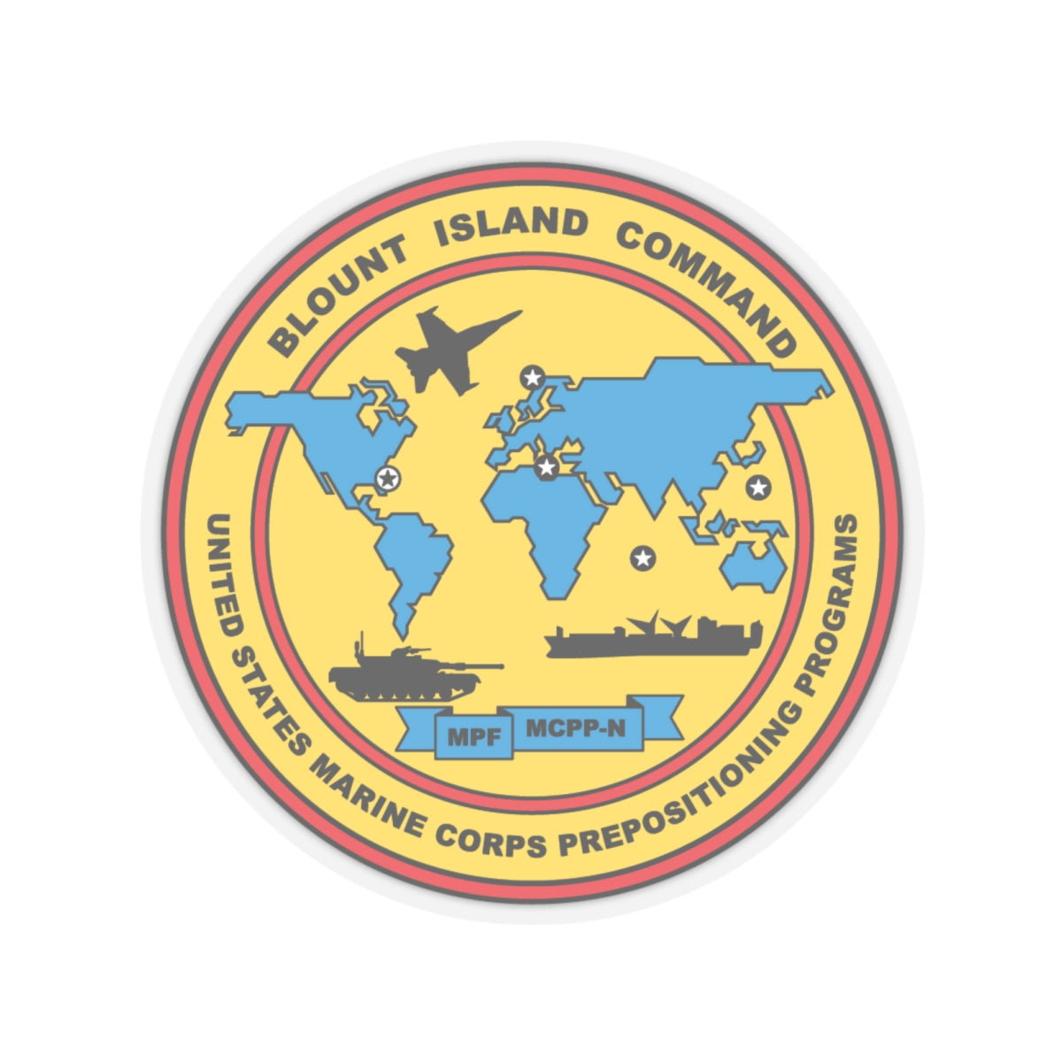 Blowout Island Command United States Marine Corps Prepositioning Programs (USMC) STICKER Vinyl Kiss-Cut Decal