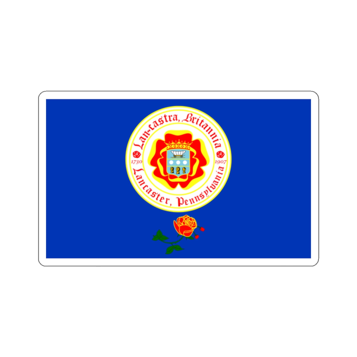 Flag of Lancaster, Pennsylvania - STICKER Vinyl Kiss-Cut Decal