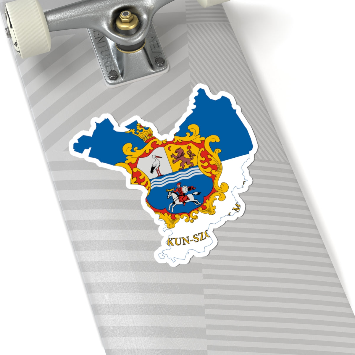 Flag-map of Jasz-Nagykun-Szolnok County (Hungary) STICKER Vinyl Kiss-Cut Decal