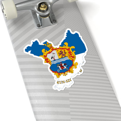 Flag-map of Jasz-Nagykun-Szolnok County (Hungary) STICKER Vinyl Kiss-Cut Decal