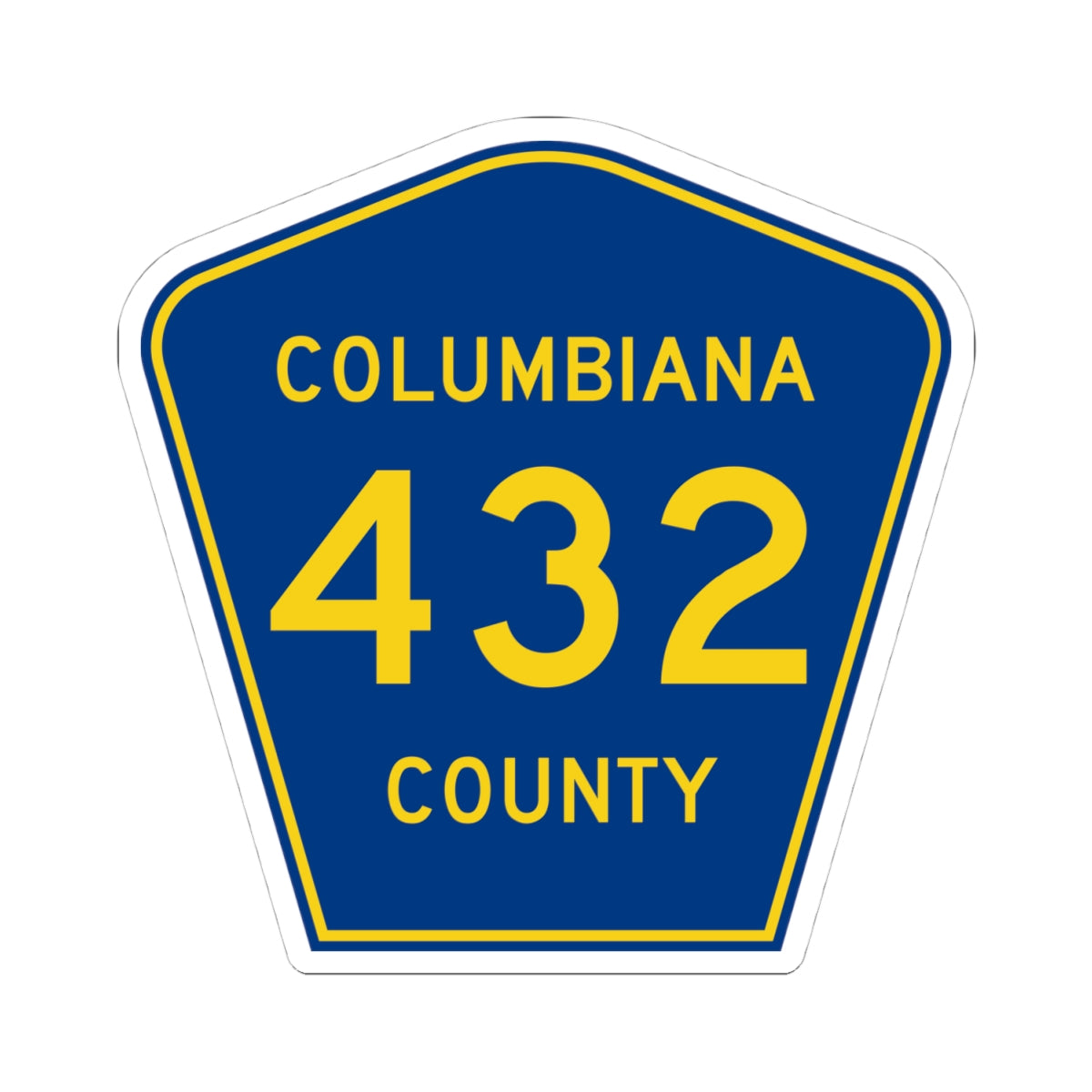 Columbiana County 432 (Ohio) (Road Sign) STICKER Vinyl Kiss-Cut Decal