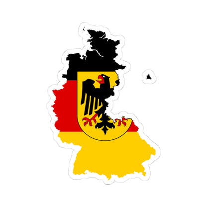 Flag map of West Germany 1949-1990 (Germany) STICKER Vinyl Kiss-Cut Decal