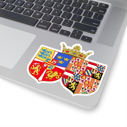 Armoiries de Kristian II et Isabelle dAutriche (Denmark) (Coat of Arms) STICKER Vinyl Kiss-Cut Decal