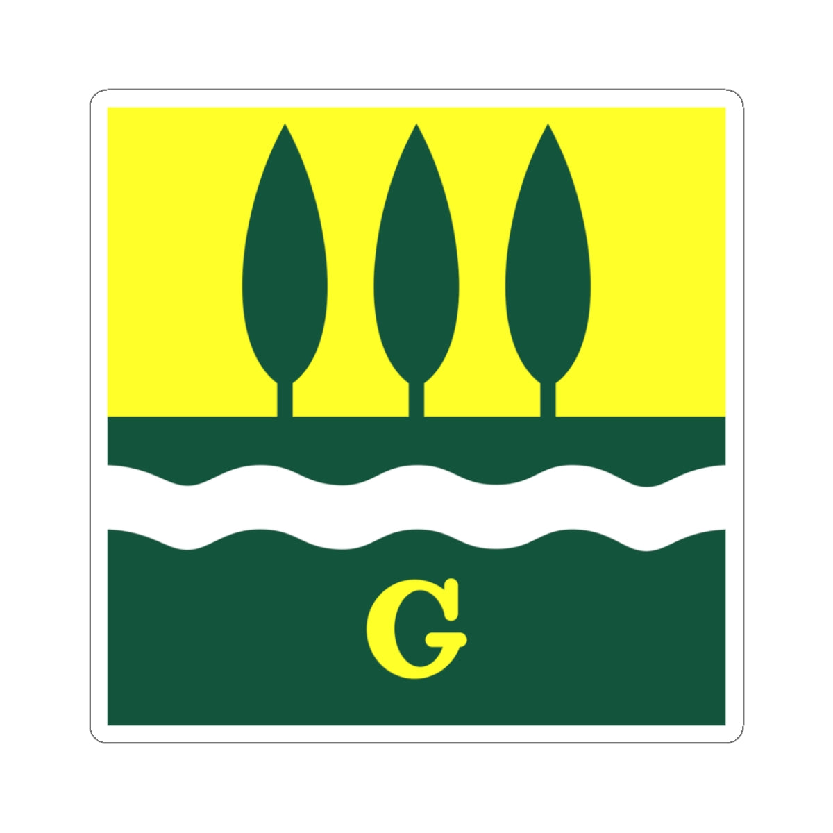 CHE Grunau ZH Flag (Switzerland) STICKER Vinyl Kiss-Cut Decal