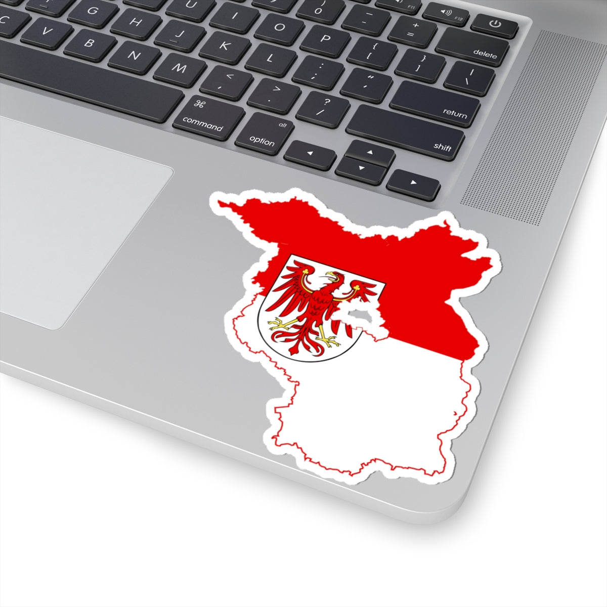 Flag map of Brandenburg (Germany) STICKER Vinyl Kiss-Cut Decal