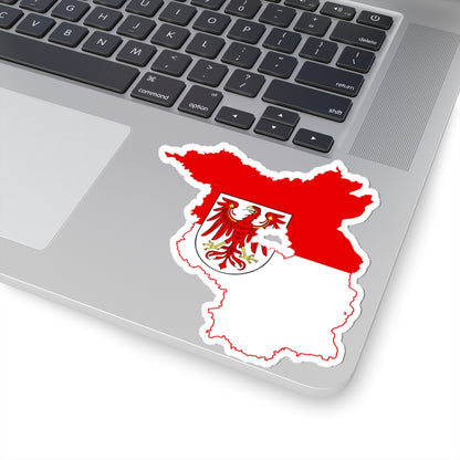 Flag map of Brandenburg (Germany) STICKER Vinyl Kiss-Cut Decal