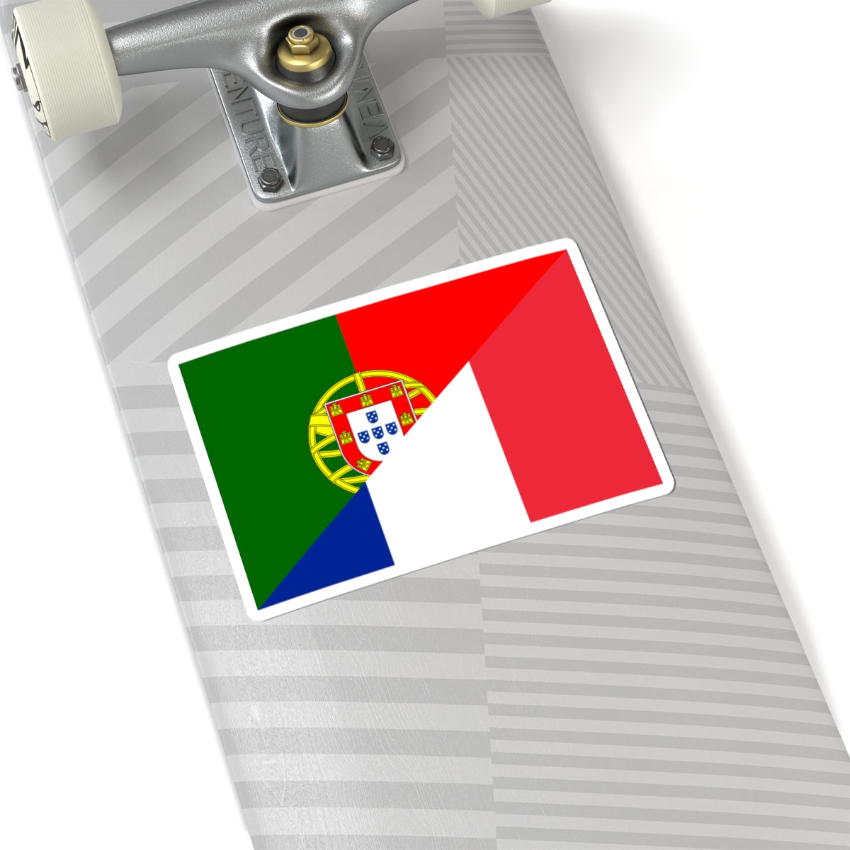 Flag of Portugal and France (France) STICKER Vinyl Kiss-Cut Decal