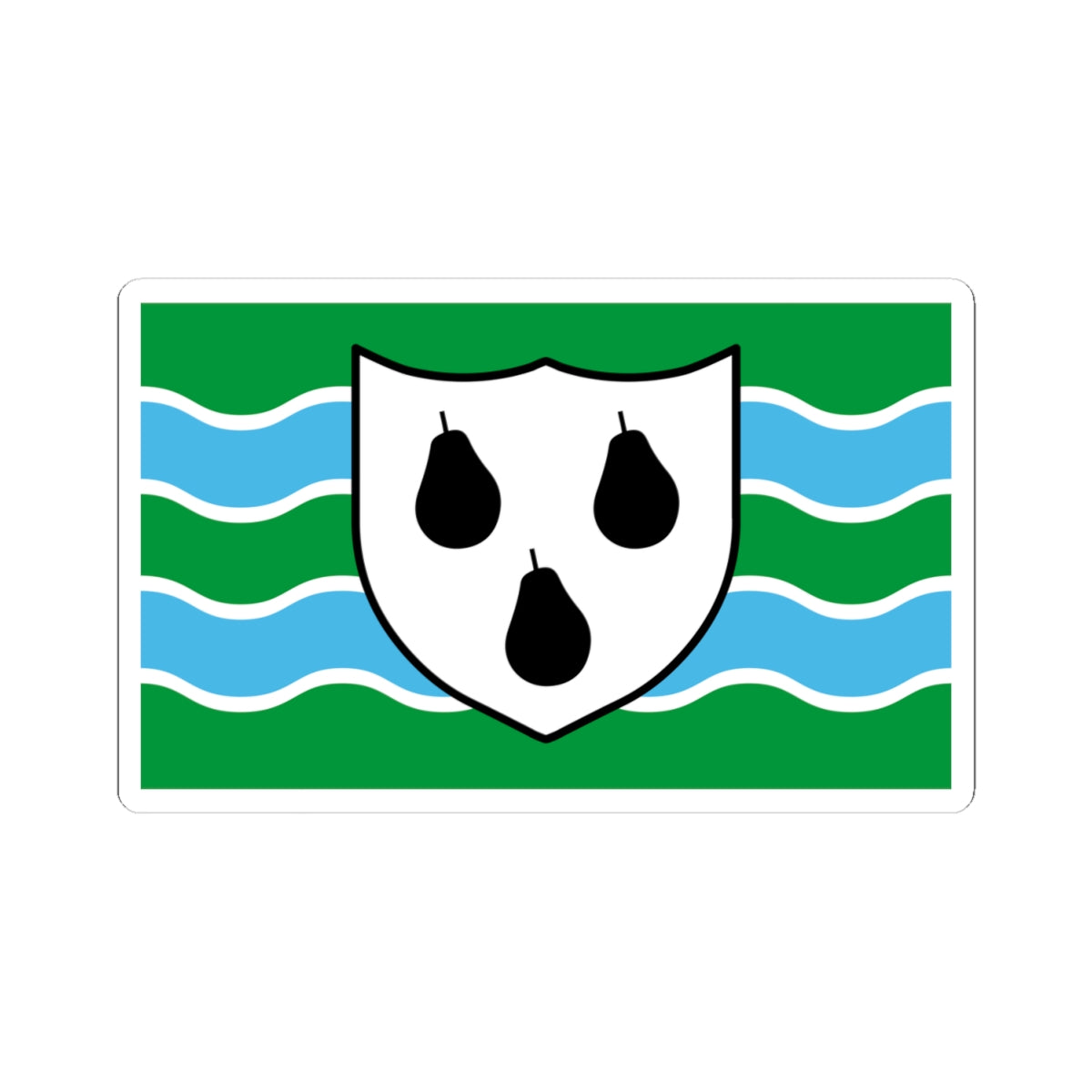 Worcestershire flag (England) STICKER Vinyl Kiss-Cut Decal