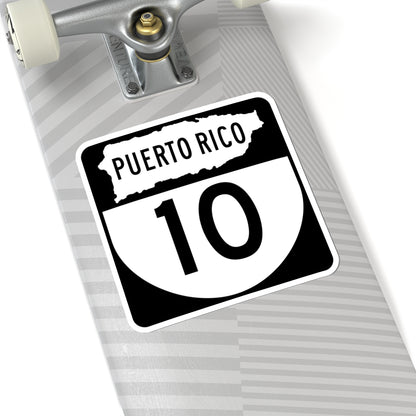 PR old 10 (Puerto Rico) (Road Sign) STICKER Vinyl Kiss-Cut Decal