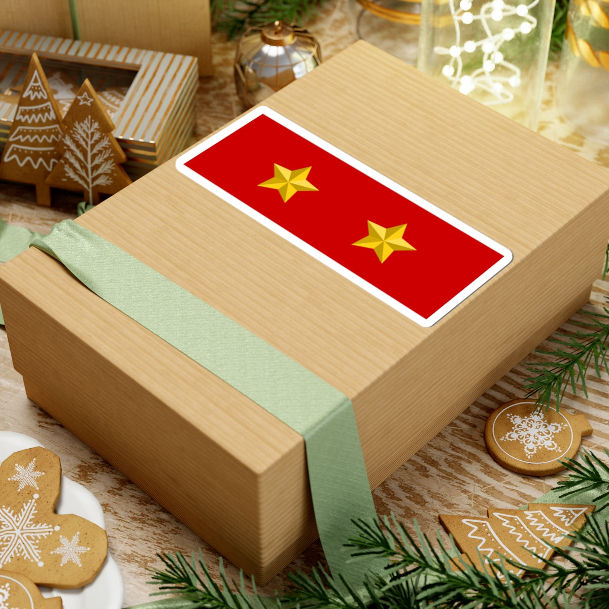 BD Army Major General Star Plate (Bangladesh) (Coat of Arms) STICKER Vinyl Kiss-Cut Decal