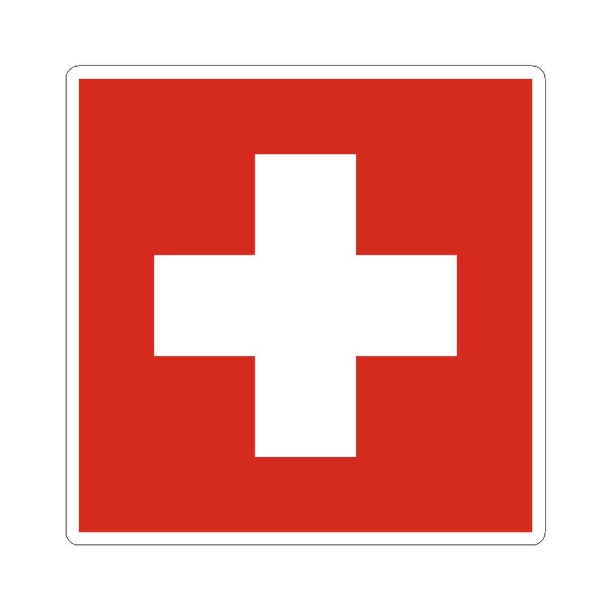 Flag of Switzerland 2-3 (Switzerland) STICKER Vinyl Kiss-Cut Decal
