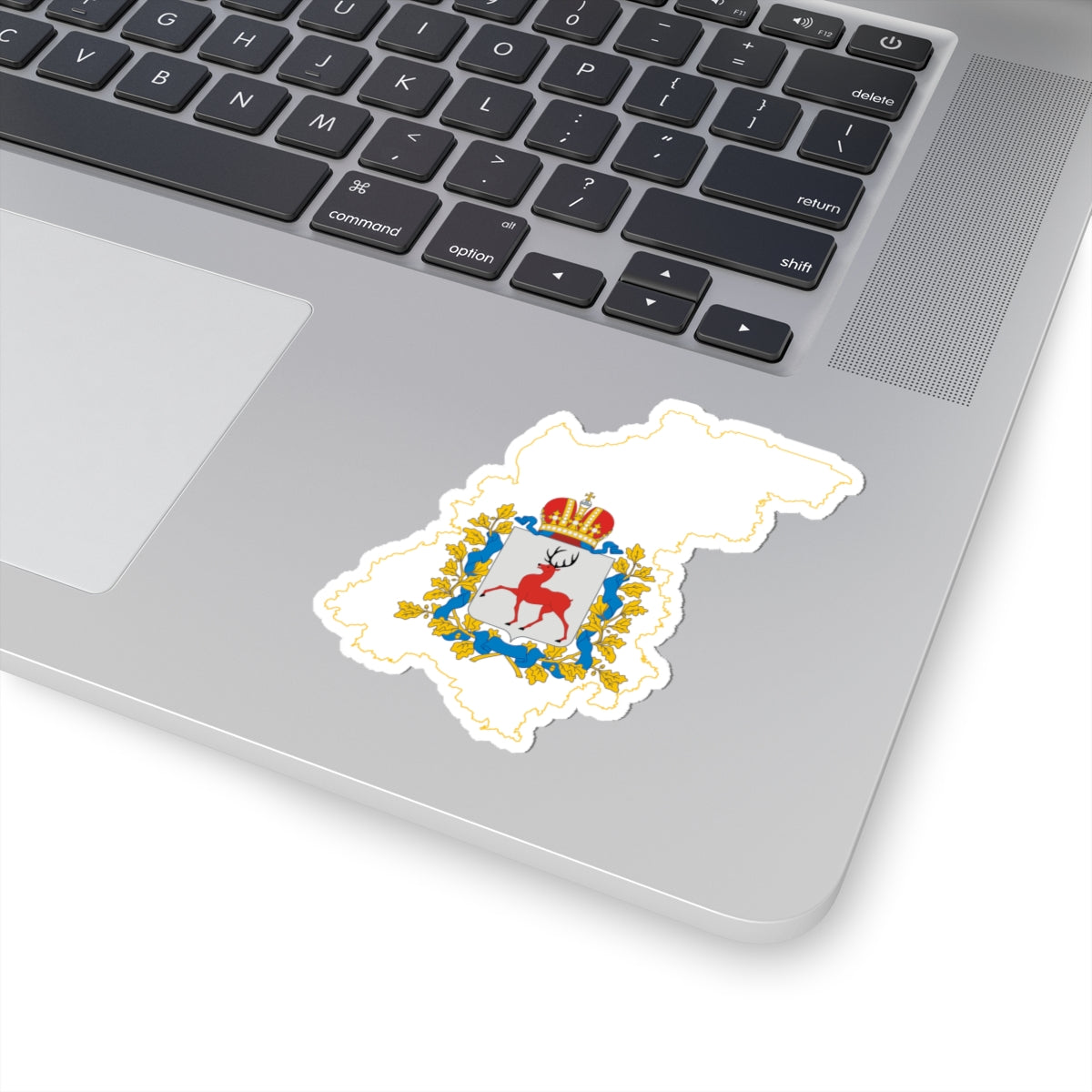 Flag-map of Nizhny Novgorod Oblast (Russia) STICKER Vinyl Kiss-Cut Decal