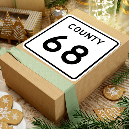 County 68 square (Minnesota) (Road Sign) STICKER Vinyl Kiss-Cut Decal
