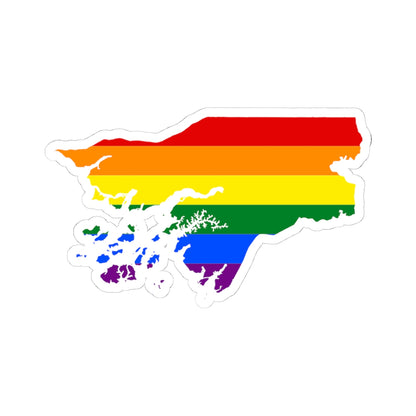 LGBT flag map of Guinea-Bissau (Guinea) STICKER Vinyl Kiss-Cut Decal