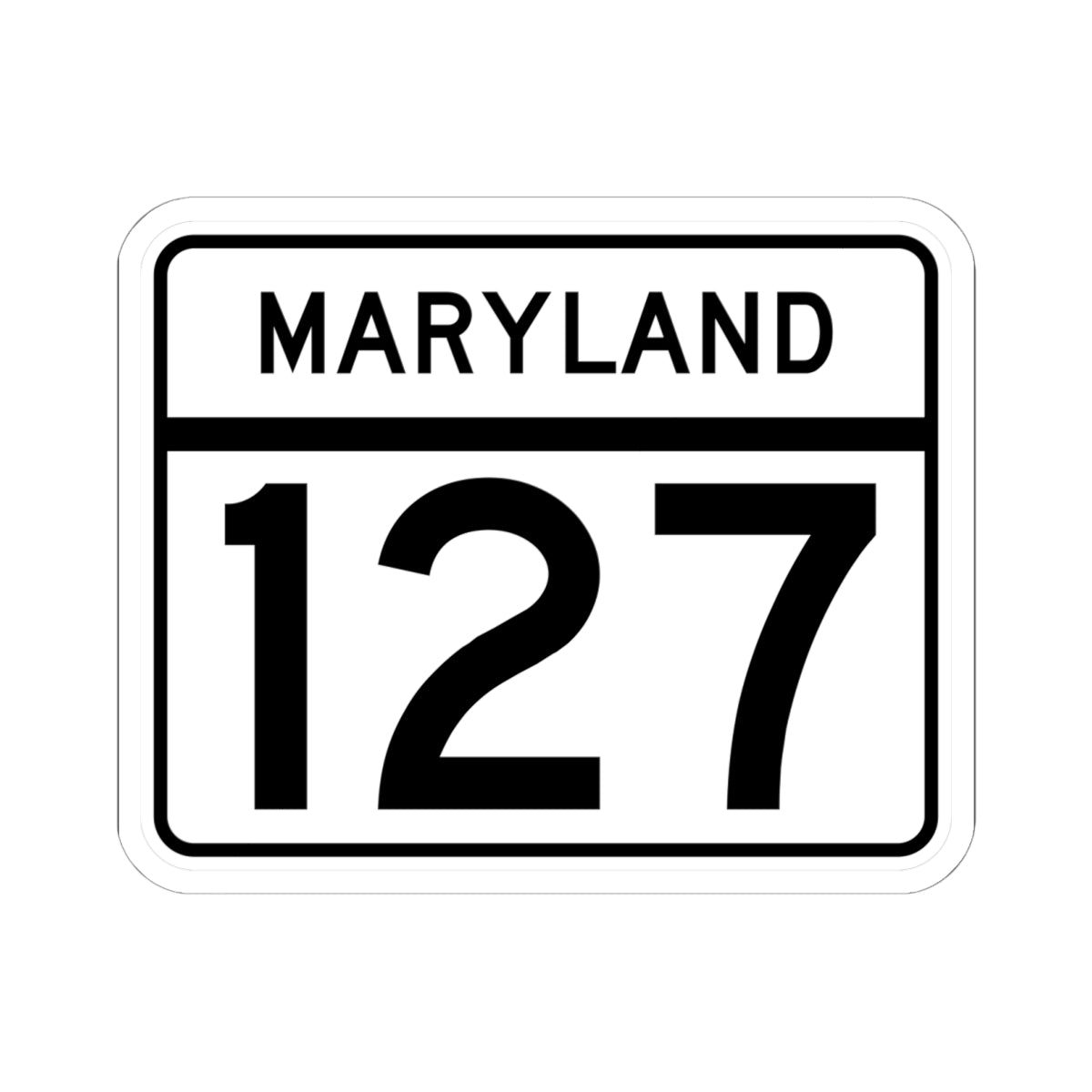MD Route 127 (Maryland) (Road Sign) STICKER Vinyl Kiss-Cut Decal