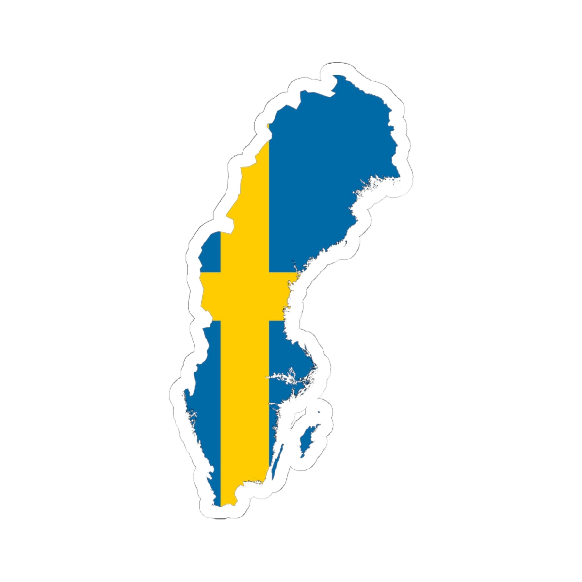 Flag-Map of Sweden (Sweden) STICKER Vinyl Kiss-Cut Decal