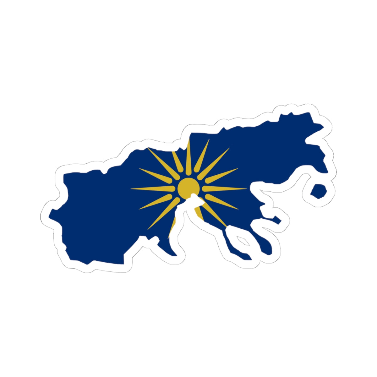 Flag-map of Greek Macedonia (Greece) STICKER Vinyl Kiss-Cut Decal