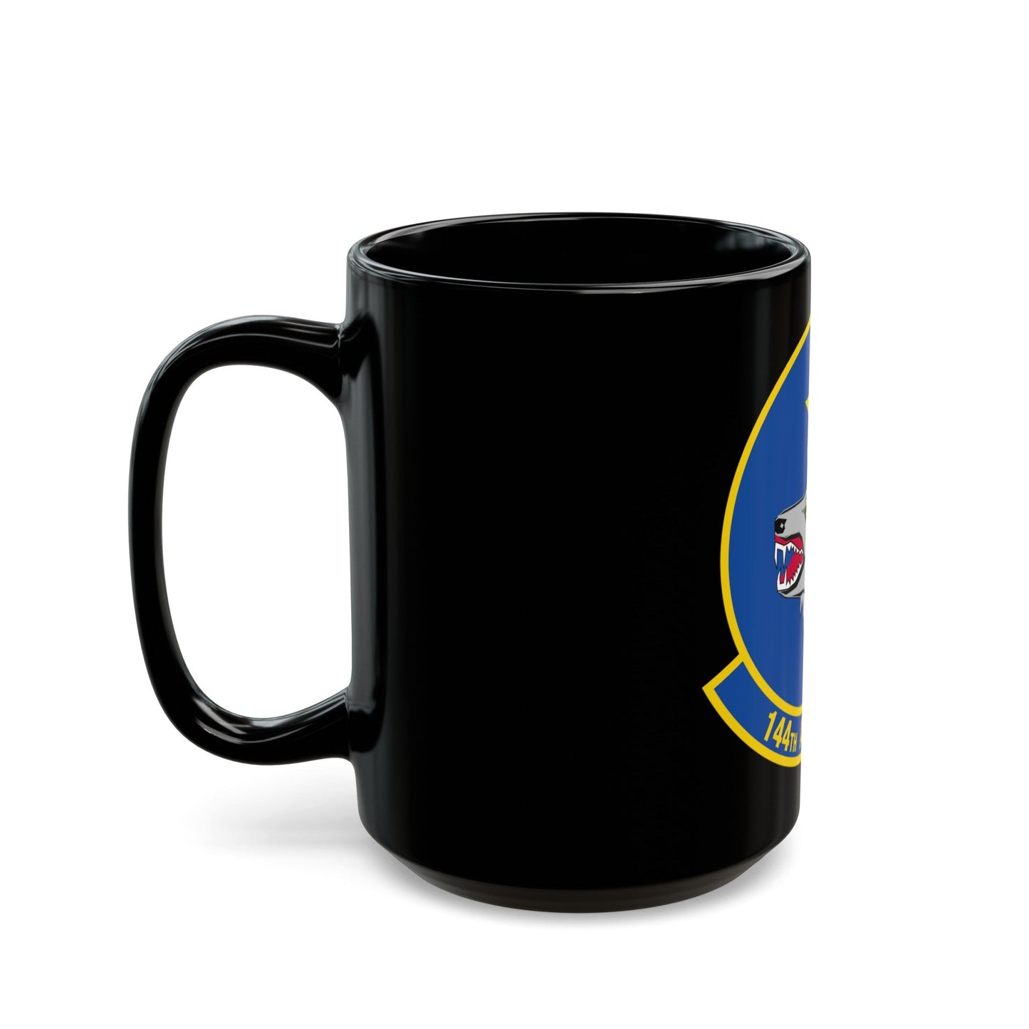 144 Airlift Squadron (U.S. Air Force) Black Coffee Mug-The Sticker Space