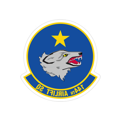 144 Airlift Squadron (U.S. Air Force) REVERSE PRINT Transparent STICKER-3" × 3"-The Sticker Space