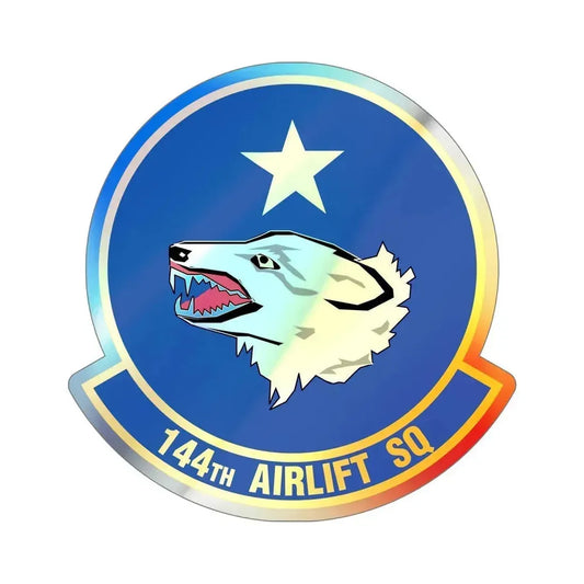 144 Airlift Squadron (U.S. Air Force) Holographic STICKER Die-Cut Vinyl Decal 6 Inch Holographic - The Sticker Space