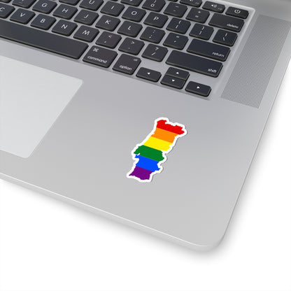 LGBT flag map of Portugal (Portugal) STICKER Vinyl Kiss-Cut Decal