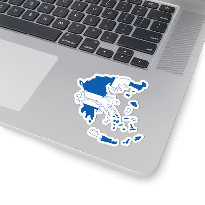 Flag-map of Greece 1822-1978 (Greece) STICKER Vinyl Kiss-Cut Decal