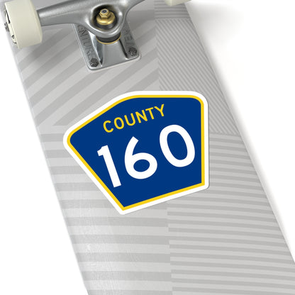 County 160 MN (Minnesota) (Road Sign) STICKER Vinyl Kiss-Cut Decal