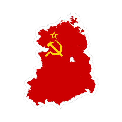 Flag map of USSR-East Germany (Germany) STICKER Vinyl Kiss-Cut Decal