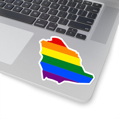 LGBT flag map of Saudi Arabia (Saudi Arabia) STICKER Vinyl Kiss-Cut Decal