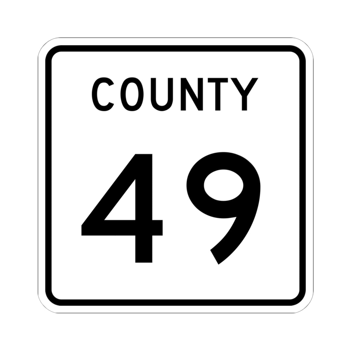 County 49 square (Minnesota) (Road Sign) STICKER Vinyl Kiss-Cut Decal