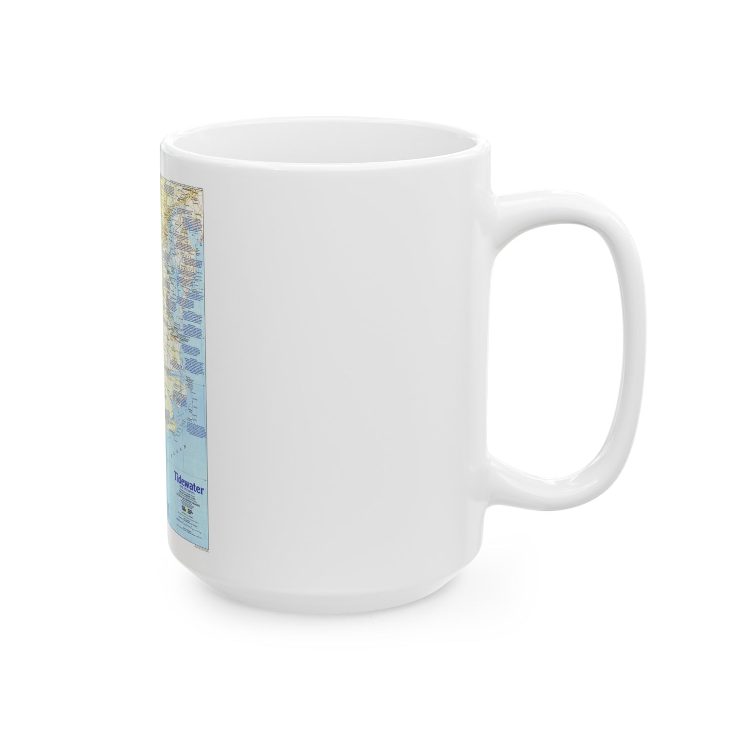USA - Tidewater and Environs 1 (1988) (Map) White Coffee Mug-The Sticker Space