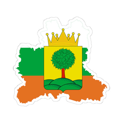Flag-map of Lipetsk Oblast 2003 (Russia) STICKER Vinyl Kiss-Cut Decal
