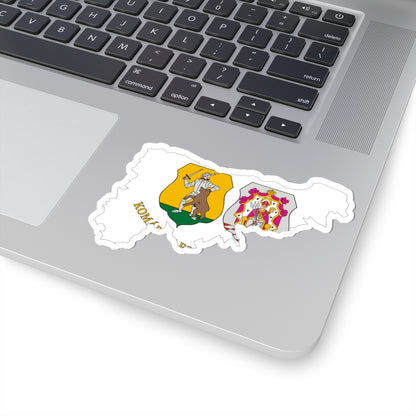 Flag-map of Komarom-Esztergom County (Hungary) STICKER Vinyl Kiss-Cut Decal