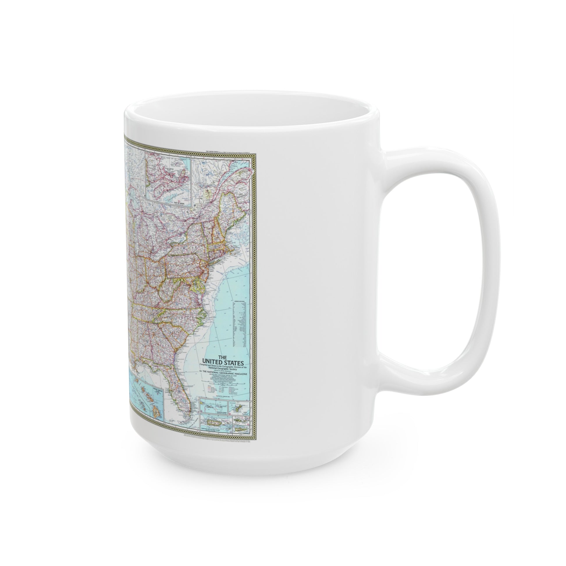 USA - The United States (1968) (Map) White Coffee Mug-The Sticker Space