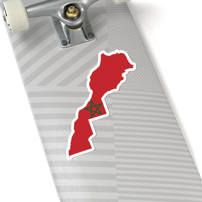 Flag Map of Morocco with Western Sahara (Morocco) STICKER Vinyl Kiss-Cut Decal