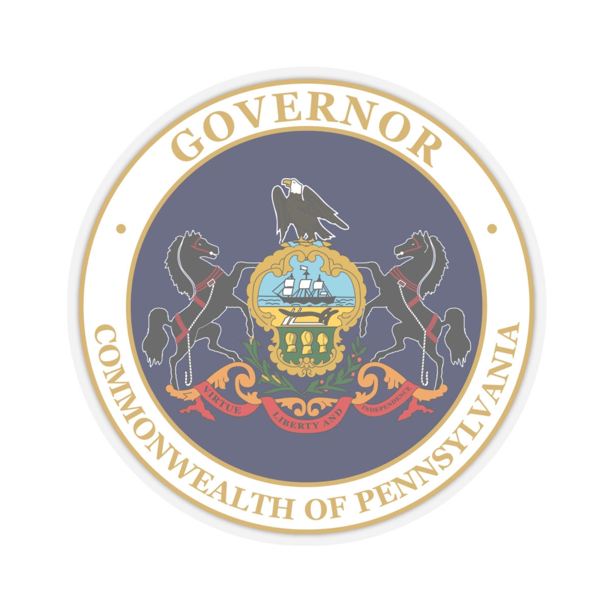 Seal of the Governor of Pennsylvania v2 - STICKER Vinyl Kiss-Cut Decal