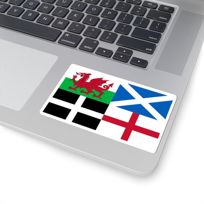 Flags of Wales Scotland Cornwall and England (England) STICKER Vinyl Kiss-Cut Decal