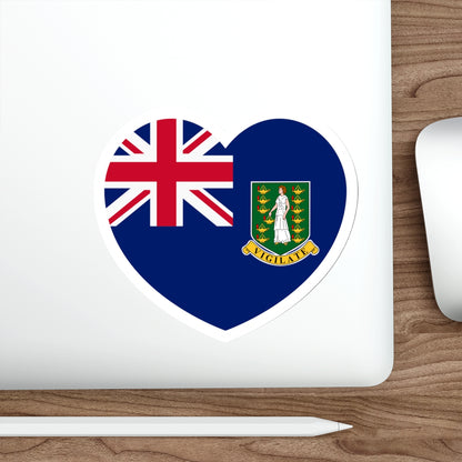 Heart Flag of the British Virgin Islands - STICKER Vinyl Die-Cut Decal