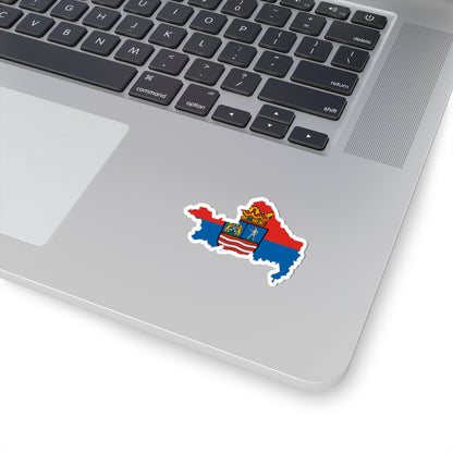 Flag-map of Gyor-Moson-Sopron County (Hungary) STICKER Vinyl Kiss-Cut Decal